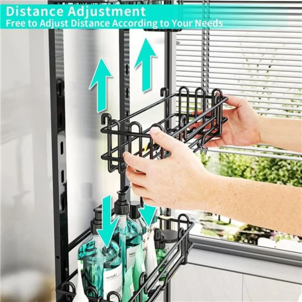 4 Tier Over the Door Shower Caddy, Hanging Shower Caddy with 22 Hooks